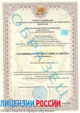 Образец сертификата соответствия аудитора №ST.RU.EXP.00005397-3 Зеленодольск Сертификат ISO/TS 16949